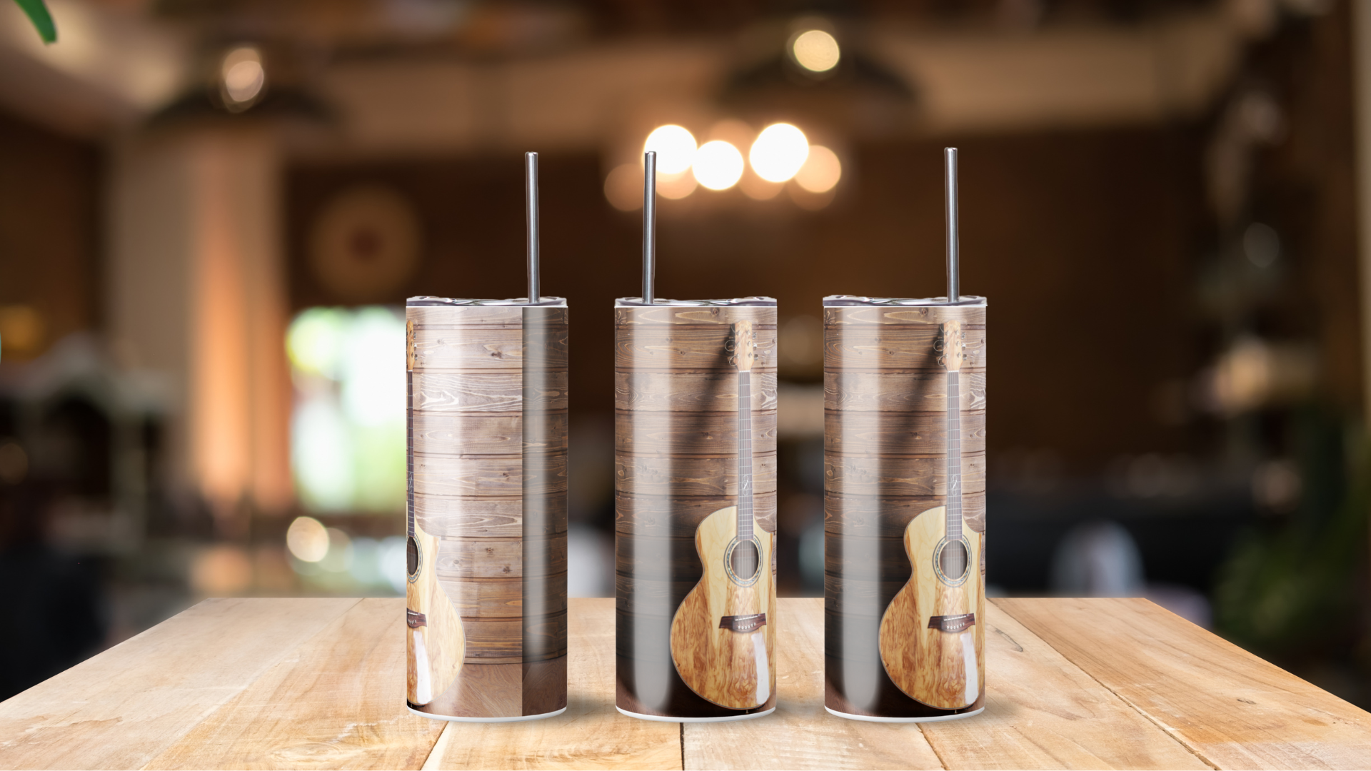 20 oz Skinny Tumbler Guitar A