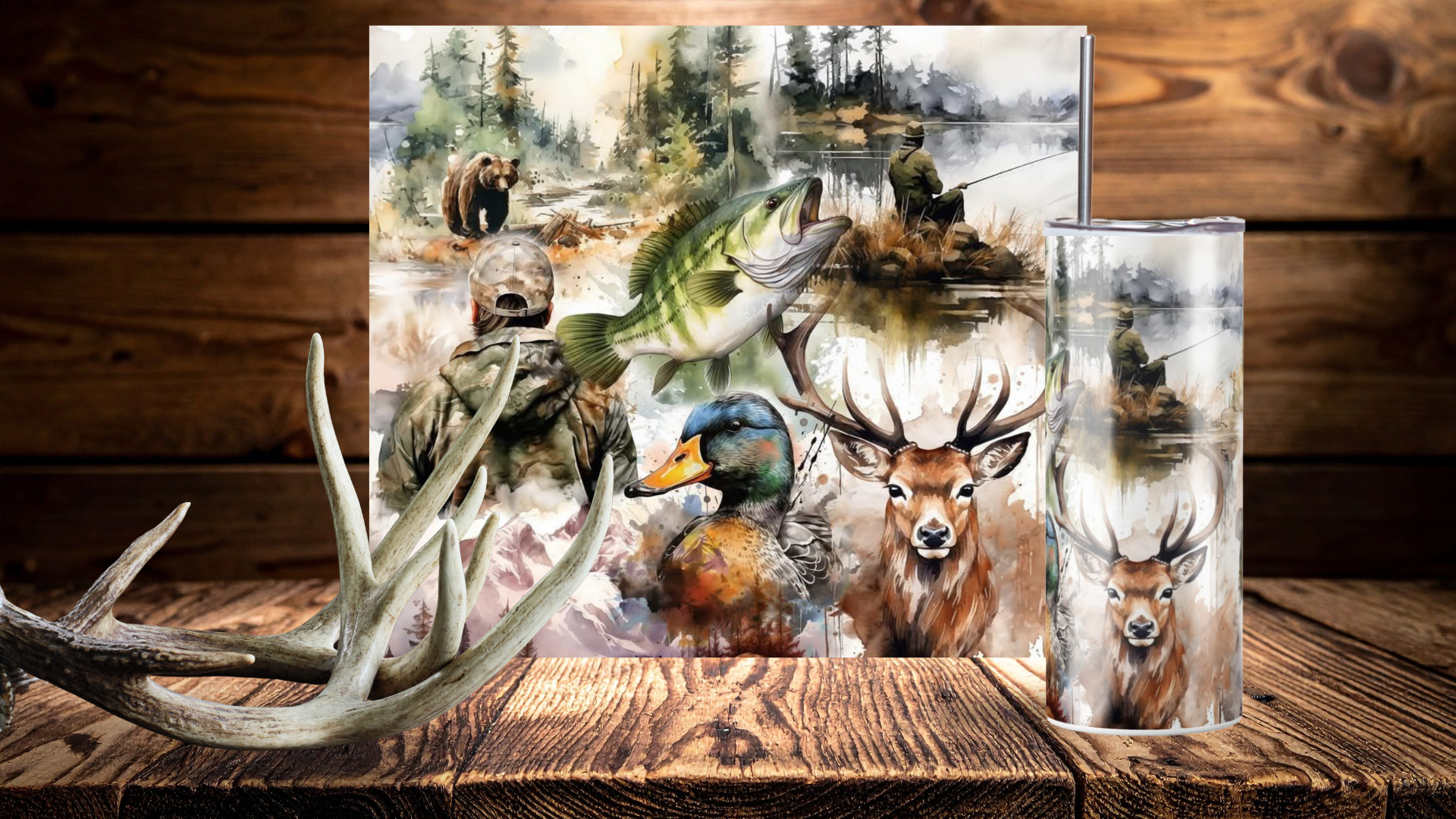 20 oz Skinny Tumbler Hunter's Life